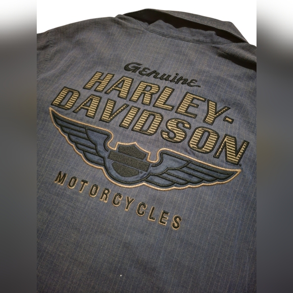 Harley davidson mechanic style button up shirt - Picture 3 of 4